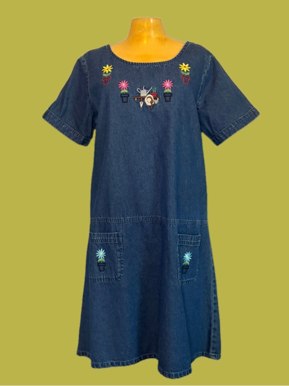🪴Vintage 90s Embroidered Garden Dress🪴